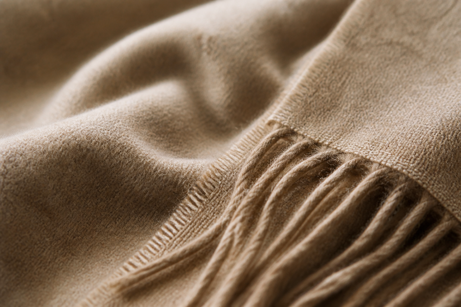 Detailed cashmere textile craftsmanship