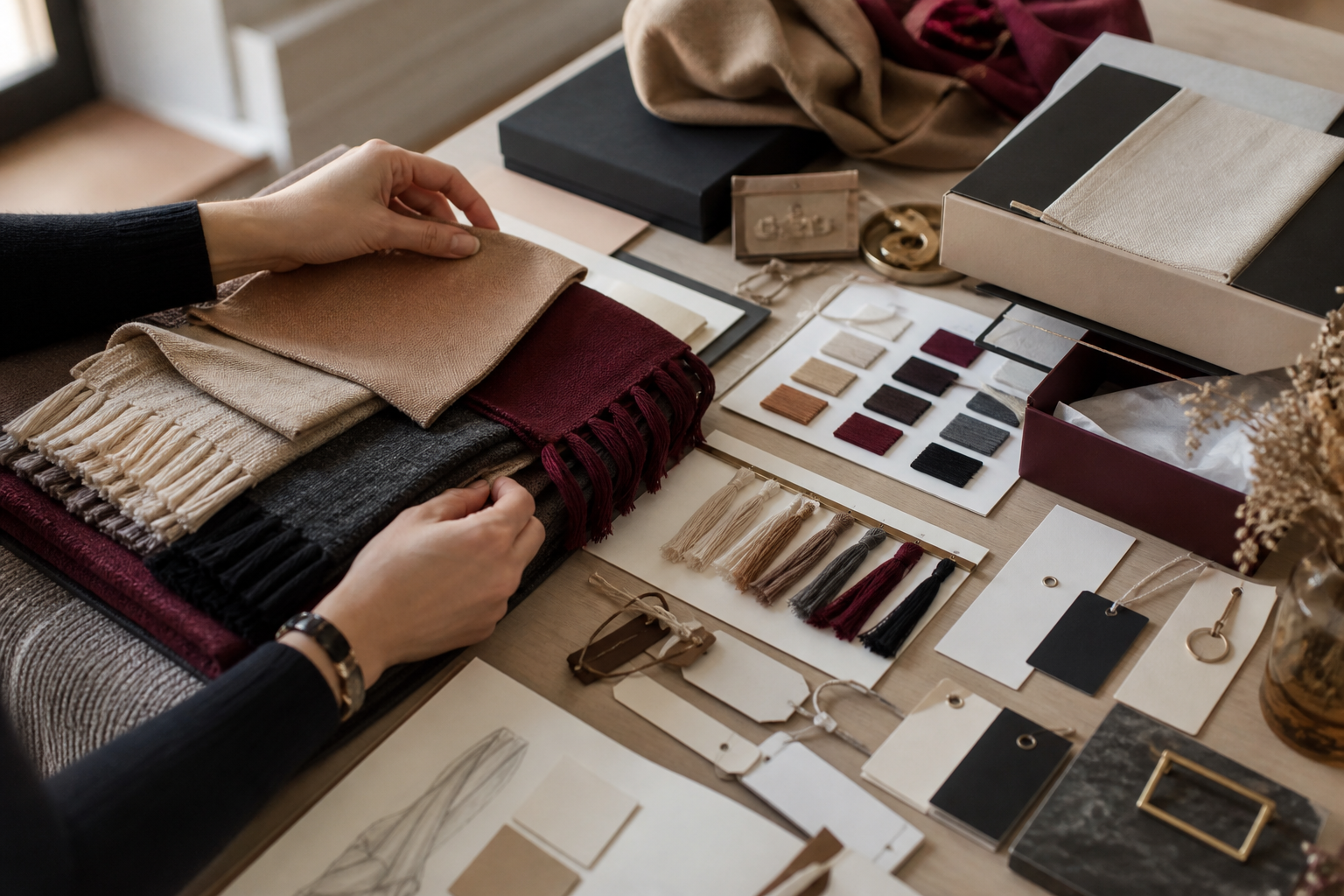 Custom textile sampling and material selection